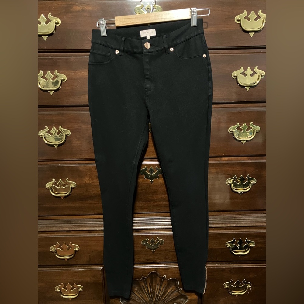 Ted baker rose gold zipper leggings size 2